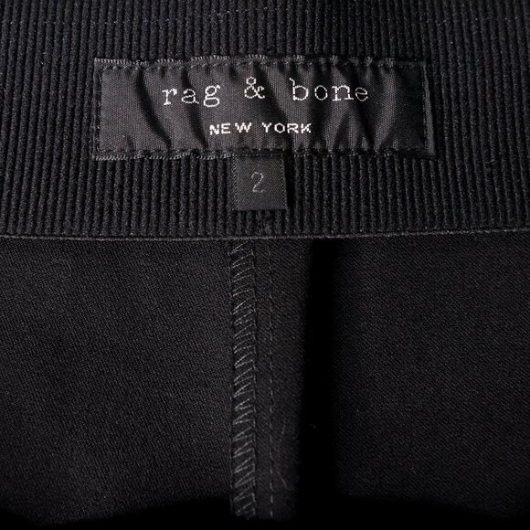 RAG & BONE Black Chatel Skinny Full Side Zip Stretch Mid Rise Pants - Size 2 - Picture 9 of 10